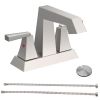 2-Handle Bathroom Sink Faucet Brushed Nickel 4 Inches Centerset Vanity Faucet 3 Hole Bathroom Faucet with Pop Up Drain & Supply Lines Modern Commercia