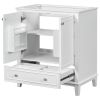 30" Bathroom Vanity without Sink, Base Only, Multi-functional Bathroom Cabinet with Doors and Drawer, Solid Frame and MDF Board, White