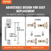 VEVOR Double Door Handle Set, Double Door Lock Set with Reversible Handle Lever, Satin Nickel Square Door Lever