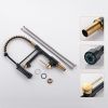 New Single Handle kitchen faucet with pull-down kitchen faucet  Black+Gold