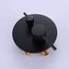2-Handle Wall Mount Tub and Shower Faucet with Hand Shower in Black Valve Included