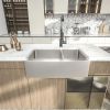 33 Inch Farmhouse Apron Handmade Stainless Steel Kitchen Sink,16Gauge Apron Front Double Bowl 60/40 Kitchen Sink with Bottom Grid