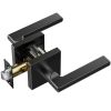 VEVOR Passage Door Handle, 1 Pack Matte Black Door Lever, Left or Right Handing Reversible Lever Non-Locking, 45° Rotation to Open