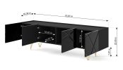 Space - TV Stand 4D black / black gloss