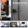 VEVOR Passage Door Handle, 1 Pack Matte Black Door Lever, Left or Right Handing Reversible Lever Non-Locking, 45° Rotation to Open