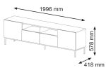 Ravenna B RTV 2D2S 79 in / 200 cm White / White / legs Gold