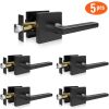 VEVOR Passage Door Handle, 5 Pack Matte Black Door Lever, Left or Right Handing Reversible Lever Non-Locking, 45° Rotation to Open