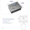 23 in. * 19 in. Undermount Single Bowl T304 Stainless Steel Ledge Workstation Laundry Utility Sink Basin