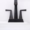 2-Handle Bathroom Sink Faucet Oil Rubbed Bronze 4 Inches Centerset Vanity Faucet 3 Hole Bathroom Faucet with Pop Up Drain & Supply Lines Modern Commer