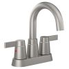 Bathroom Faucet Brushed Nickel 2-Handle Bathroom Sink Faucet 360 Degree High Arc Swivel Spout Centerset 4 Inch Vanity Faucet RV Bathroom Faucet 3 Hole