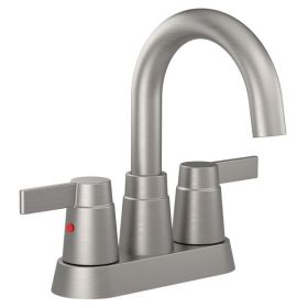 Bathroom Faucet Brushed Nickel 2-Handle Bathroom Sink Faucet 360 Degree High Arc Swivel Spout Centerset 4 Inch Vanity Faucet RV Bathroom Faucet 3 Hole