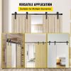 VEVOR Sliding Barn Door Hardware Kit, 10FT Barn Door Kit, 330LBS Load-Bearing Double Barn Door Hardware Kit, Carbon Steel Barn Door Track