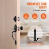 VEVOR Front Door Handle and Deadbolt Set, Matte Black Front Door Lock Set with Interior Knob, Adjustable Hole Spacing Single Cylinder Handleset