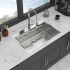 33-inch Topmount Drop-in Single Bowl Stainless Steel Workstation Kitchen Sink Built-in Z-shape Ledge