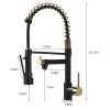 New Single Handle kitchen faucet with pull-down kitchen faucet  Black+Gold