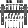 VEVOR Sliding Barn Door Hardware Kit, 10FT Barn Door Kit, 330LBS Load-Bearing Double Barn Door Hardware Kit, Carbon Steel Barn Door Track