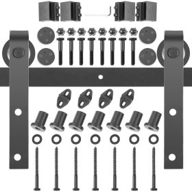 VEVOR Sliding Barn Door Hardware Kit, 10FT Barn Door Kit, 330LBS Load-Bearing Double Barn Door Hardware Kit, Carbon Steel Barn Door Track
