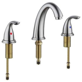 Brushed Nickel Widespread Bathroom Faucet, Waterfall Bathroom Faucets for Sink 3 Hole