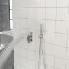 Dual Shower Head - 12 Inch Wall Mounted Square Shower System with Rough-in Valve,Chrome