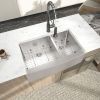 33 Inch Farmhouse Apron Handmade Stainless Steel Kitchen Sink,16Gauge Apron Front Double Bowl 60/40 Kitchen Sink with Bottom Grid