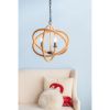 3- Light Farmhouse Chandelier, Rope Chandelier Globe Hanging Light Fixture with with Adjustable Chain for Kitchen Dining Room Foyer Entryway