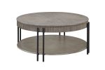 1pc Contemporary Round Coffee Table with Storage Shelf Black Brown Tan / Beige Finish Living Room Wooden Modern Furniture