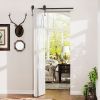 4FT Bi-Folding Sliding Barn Door Hardware Track Kit, Black Roller Kit for 2 Doors, J Shape(No Door)