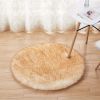 1pc Fluffy Imitation Wool Round Area Rug, Suede Fleece Bottom Long Imitation Wool Rug, Acrylic 80% Polyester 20%, 2.36inch Long Wool