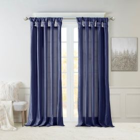 Twist Tab Lined Window Curtain Panel (Color: as Pic)