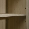 2 Door high cabinet, rattan, Built-in adjustable shelf, Easy Assembly, Free Standing Cabinet for Living Room Bedroom
