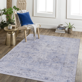 Area Rug 6x9, Washable Rug, Low-Pile, Non-Slip, Non-Shedding, Foldable, Kid & Pet Friendly - Area Rugs for living room, bedroom, kitchen (Color: as Pic)
