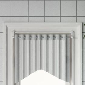 Curtain Rails 2 Pcs White and Silver 15.7"-23.6" Aluminum (Color: Silver)