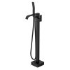 32.2-inch Spout Heigh Floor Mount Waterfall Brass Bathtub Faucet Freestanding Tub Filler Bath Shower Faucet with High Flow handheld Faucets Shower
