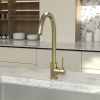 High Arc 360° Swivel Spout Single handle Matte Black or Gold Kitchen Bar Sink Faucet with Water Supply Hoses