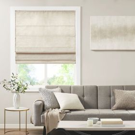 Printed Faux Silk Room Darkening Cordless Roman Shade (Color: as Pic)